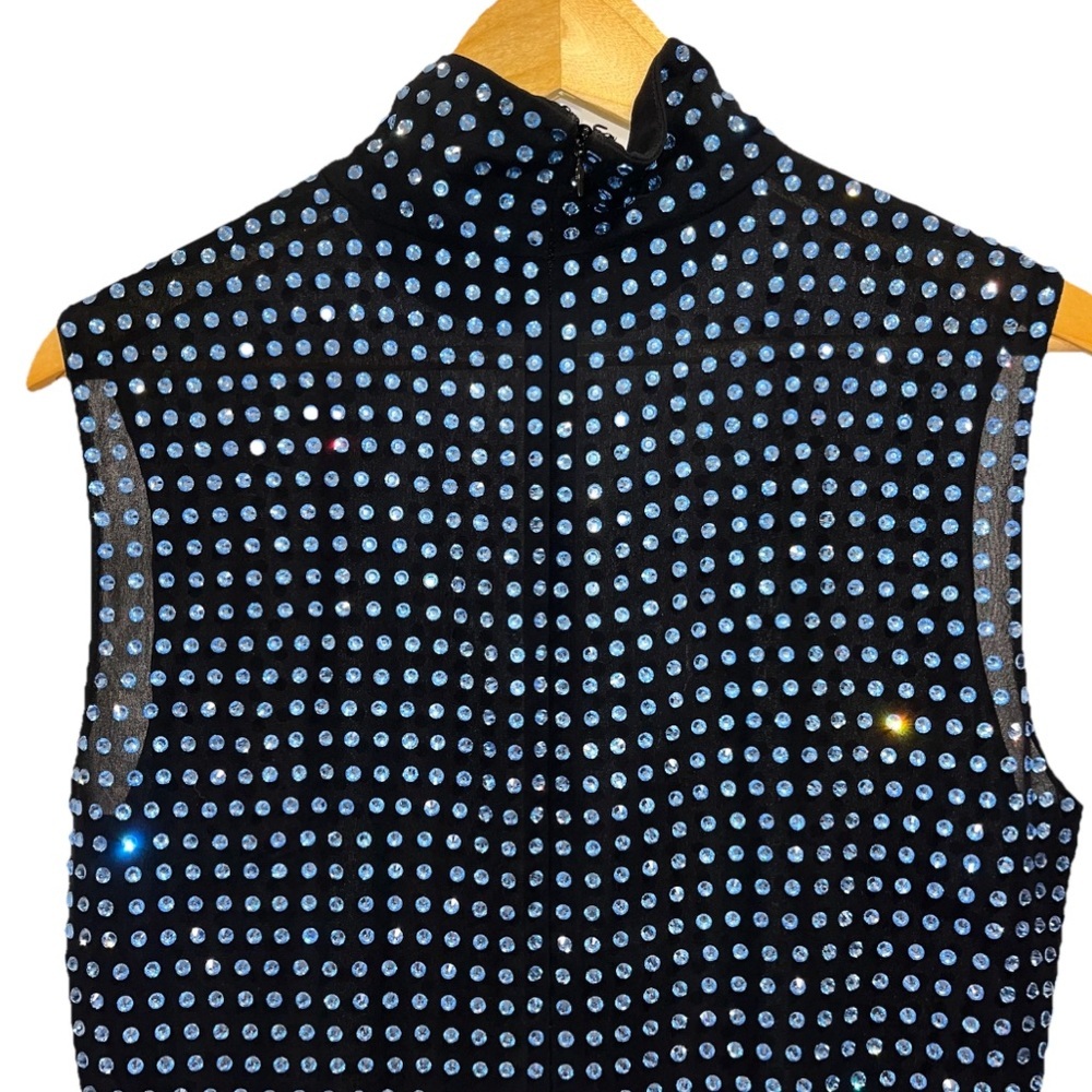 16ARLINGTON Luna Dress US 10 UK 14 Crystal Blue Black Mini Tunic Cocktail NWT - Picture 10 of 15